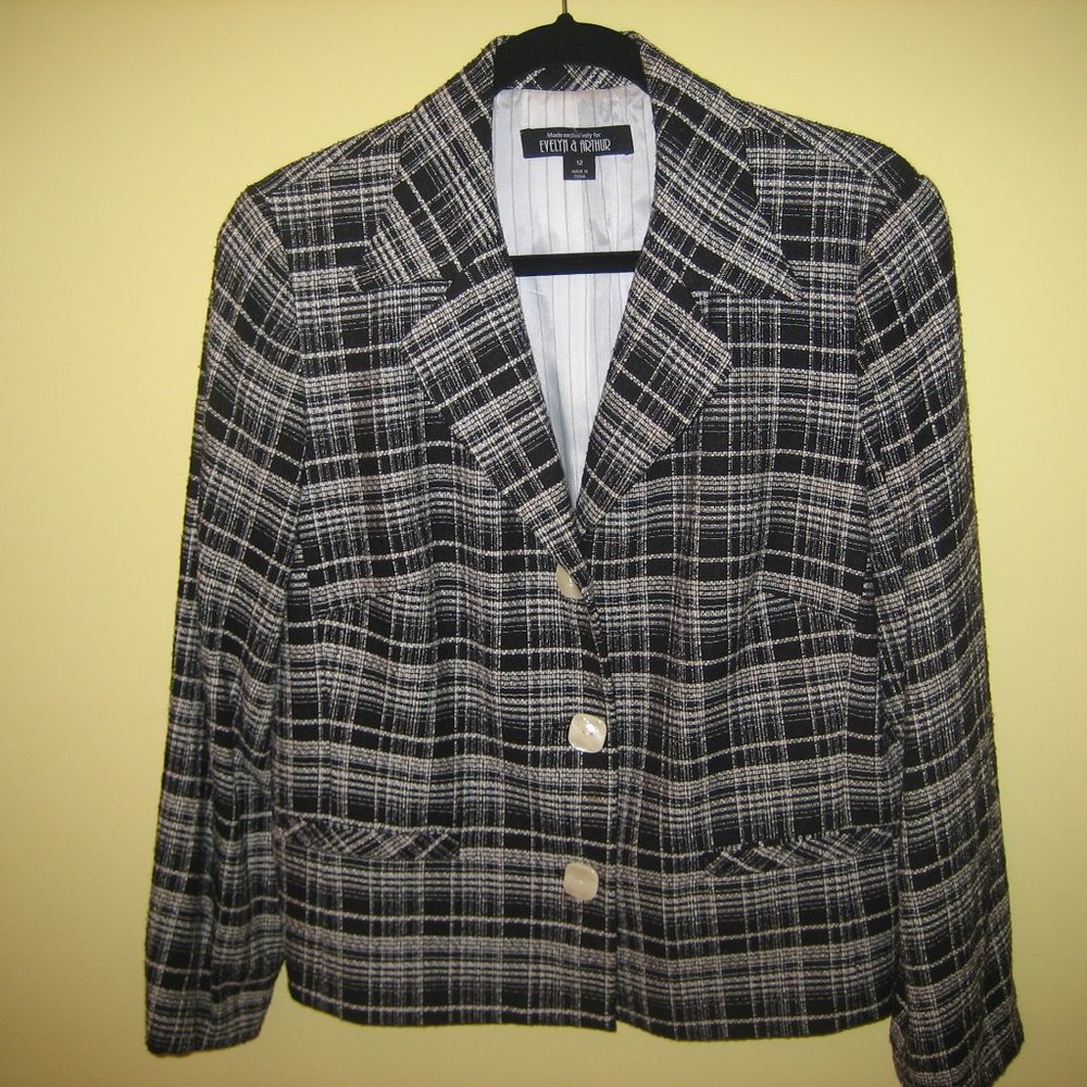 Black and white plaid blazer